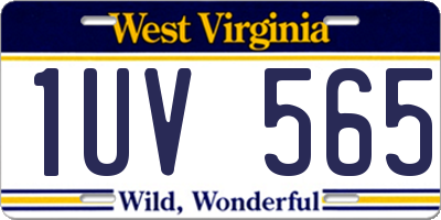 WV license plate 1UV565
