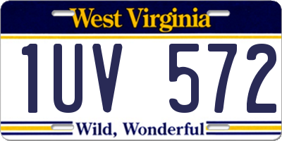 WV license plate 1UV572