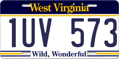 WV license plate 1UV573