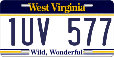 WV license plate 1UV577