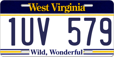 WV license plate 1UV579