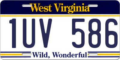 WV license plate 1UV586