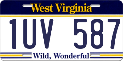 WV license plate 1UV587