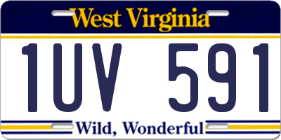 WV license plate 1UV591