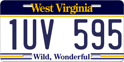 WV license plate 1UV595