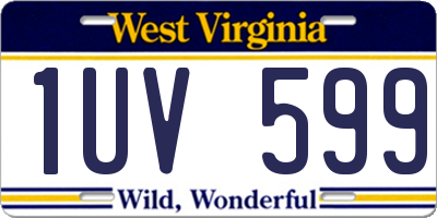 WV license plate 1UV599