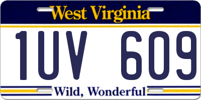 WV license plate 1UV609