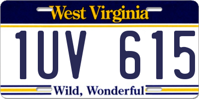 WV license plate 1UV615