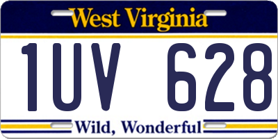 WV license plate 1UV628