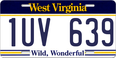 WV license plate 1UV639