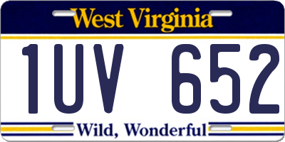 WV license plate 1UV652
