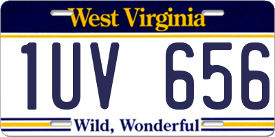 WV license plate 1UV656