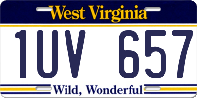 WV license plate 1UV657