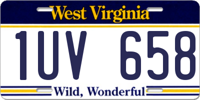 WV license plate 1UV658