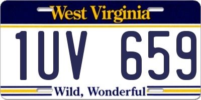 WV license plate 1UV659