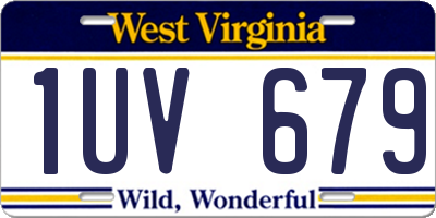 WV license plate 1UV679
