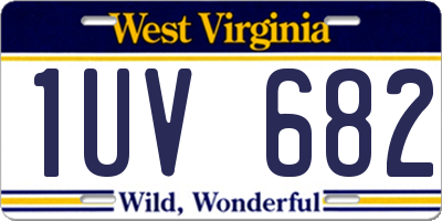 WV license plate 1UV682