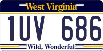 WV license plate 1UV686