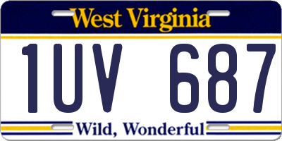 WV license plate 1UV687