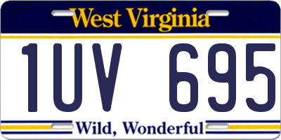 WV license plate 1UV695