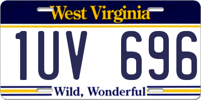 WV license plate 1UV696