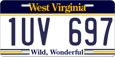WV license plate 1UV697