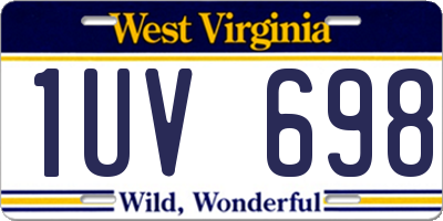 WV license plate 1UV698