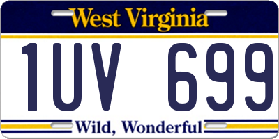 WV license plate 1UV699