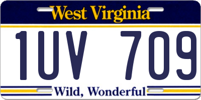 WV license plate 1UV709