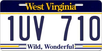WV license plate 1UV710