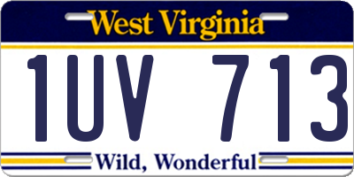 WV license plate 1UV713