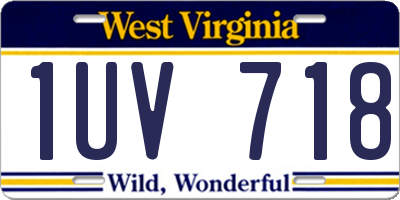 WV license plate 1UV718