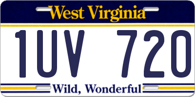WV license plate 1UV720