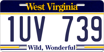 WV license plate 1UV739