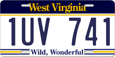WV license plate 1UV741