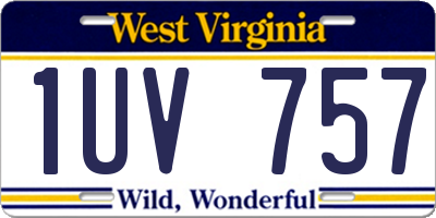 WV license plate 1UV757