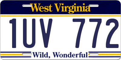 WV license plate 1UV772