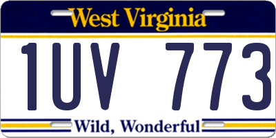 WV license plate 1UV773