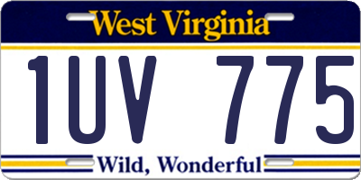 WV license plate 1UV775