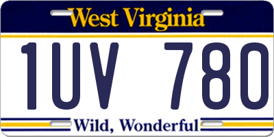 WV license plate 1UV780