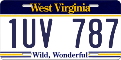 WV license plate 1UV787