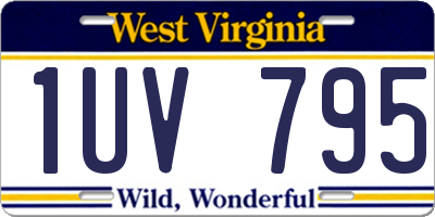 WV license plate 1UV795