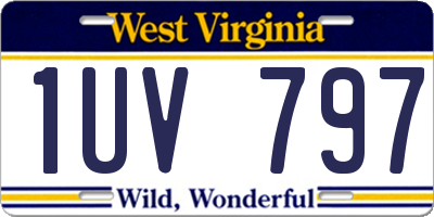 WV license plate 1UV797