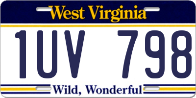 WV license plate 1UV798