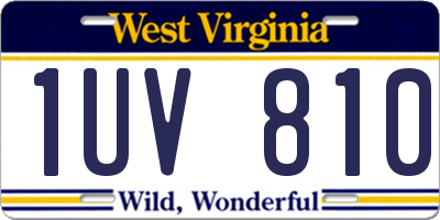 WV license plate 1UV810