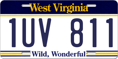 WV license plate 1UV811