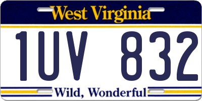 WV license plate 1UV832