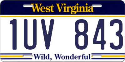 WV license plate 1UV843