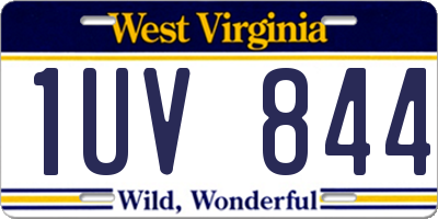 WV license plate 1UV844