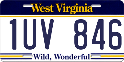 WV license plate 1UV846